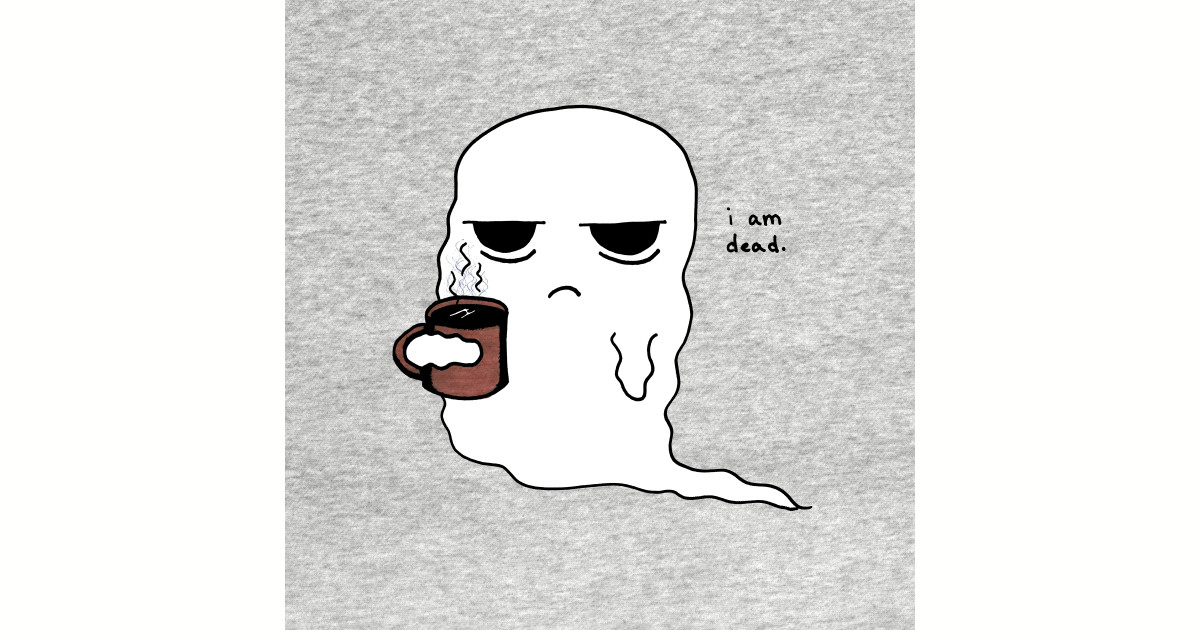 Grumpy Coffee Ghost - Ghost - T-Shirt | TeePublic